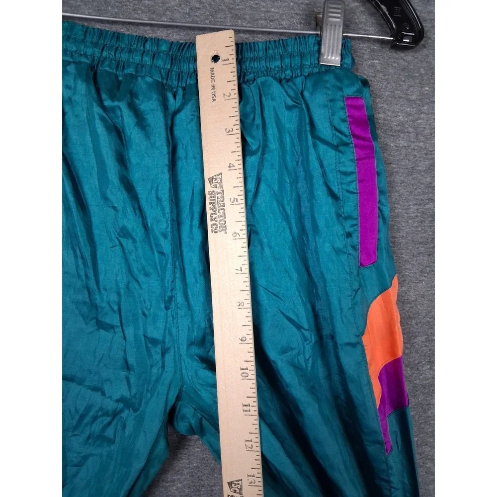 VTG Original Marines Small Green Retro Rave 80s Jogging Track Pants Streetwear